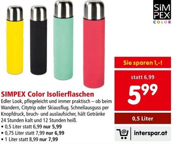 Interspar SIMPEX Color Isolierflaschen 0,5 Liter Angebot