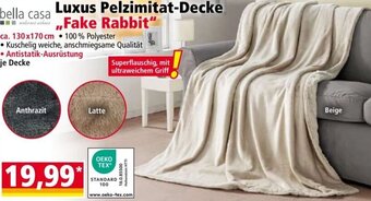 Norma Luxus Pelzimitat-Decke ,,Fake Rabbit" Angebot
