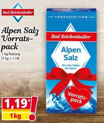 Norma Alpen Salz Vorrats-pack 1-kg-Packung Angebot