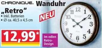 Norma CHRONIQUE. Wanduhr Retro" Angebot