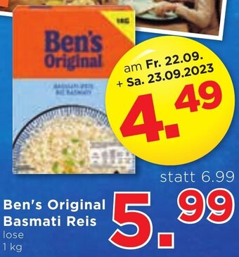 Unimarkt Ben's Original Basmati Reis lose 1 kg Angebot