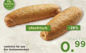Unimarkt natürlich für uns Bio Grahamweckerl Angebot