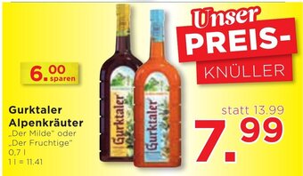 Unimarkt Gurktaler Alpenkräuter ,,Der Milde" oder ,,Der Fruchtige" 0,7L Angebot