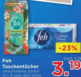 Unimarkt Feh Taschentücher verschiedene Sorten 15 x 9 oder Box 100er Angebot