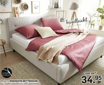 Möbel Ludwig Moderne MAKOSATIN-BETTWÄSCHE, ca. 70x90/140x200 cm, 100% Baumwolle. Angebot