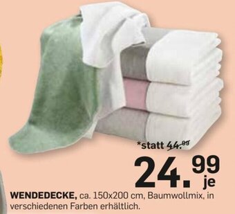 Möbel Ludwig WENDEDECKE, ca. 150x200 cm, Baumwollmix, in verschiedenen Farben erhältlich. Angebot
