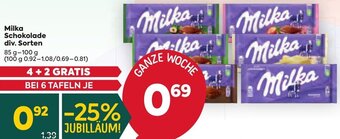 Billa Milka Schokolade div. Sorten 85 g- 100 g Angebot