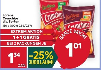 Billa Lorenz Crunchips div. Sorten 150 g Angebot