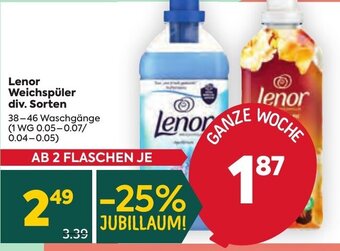 Billa Lenor Weichspüler div. Sorten 38-46 Waschgänge Angebot