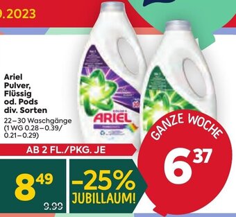 Billa Ariel Pulver, Flüssig od. Pods div. Sorten 22-30 Waschgänge Angebot