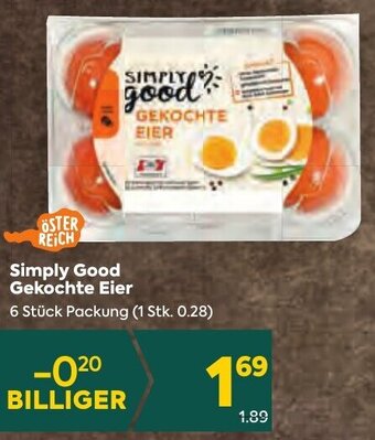 Billa Simply Good Gekochte Eier 6 Stück Packung Angebot