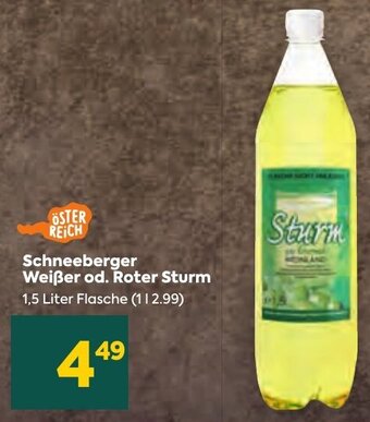 Billa Schneeberger Weißer od. Roter Sturm 1,5 Liter Flasche Angebot