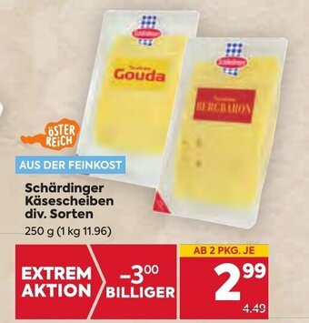Billa Schärdinger Käsescheiben div. Sorten 250 g Angebot
