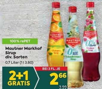 Billa Mautner Markhof Sirup div. Sorten 0,7 Liter Angebot