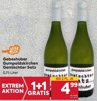 Billa Gebeshuber Gumpoldskirchen Gemischter Satz 0,75 Liter Angebot