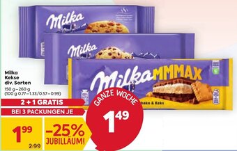Billa Milka Kekse div. Sorten 150 g 260 g Angebot
