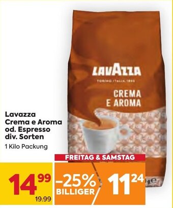 Billa Lavazza Crema e Aroma od. Espresso div. Sorten Angebot