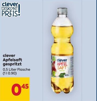 Billa clever Apfelsaft gespritzt 0,5 Liter Flasche Angebot