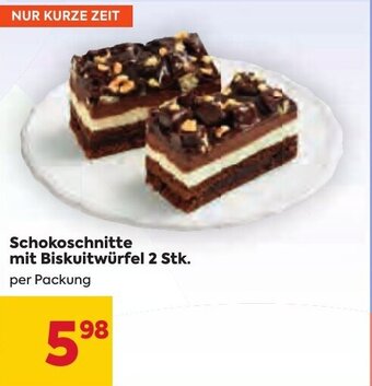 Billa Schokoschnitte mit Biskuitwürfel 2 Stk. per Packung Angebot