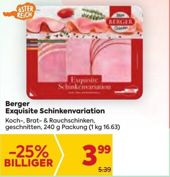 Billa Berger Exquisite Schinkenvariation 240 Packung Angebot