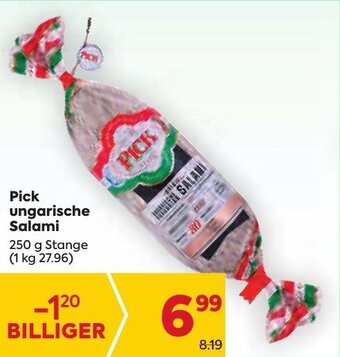 Billa Pick ungarische Salami 250 g Stange Angebot