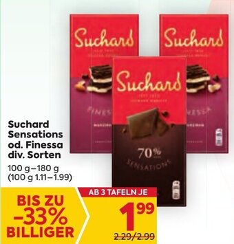 Billa Suchard Sensations od. Finessa div. Sorten 100 g-180 g Angebot