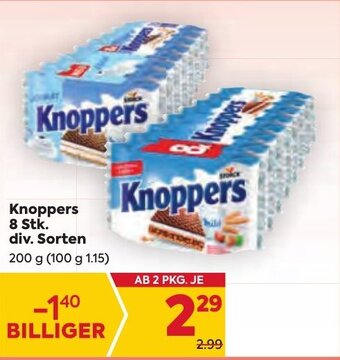 Billa Knoppers 8 Stk. div. Sorten 200 g Angebot