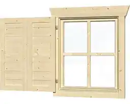 Hornbach Fensterladen skan holz doppelklapp für 28/45 mm, natur Angebot