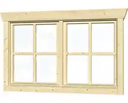 Hornbach Doppelfenster für gartenhaus 28 mm skan holz 2x57,5x70,5 cm, natur Angebot