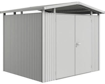 Hornbach Gartenhaus biohort panorama p3 mit doppeltür, regal und dachrinne 257 x 214 cm silber-metallic Angebot