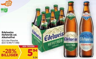 Billa Edelweiss Hefetrüb od. Alkoholfrei 0,5 Liter Flasche Angebot