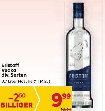 Billa Eristoff Vodka div. Sorten 0,7 Liter Flasche Angebot