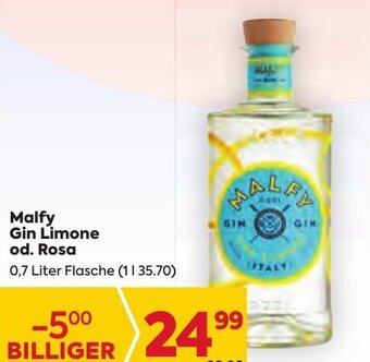 Billa Malfy Gin Limone od. Rosa 0,7 Liter Flasche Angebot
