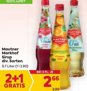 Billa Mautner Markhof Sirup div. Sorten 0,7 Liter Angebot