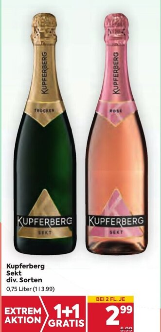 Billa Kupferberg Sekt div. Sorten 0,75 Liter Angebot