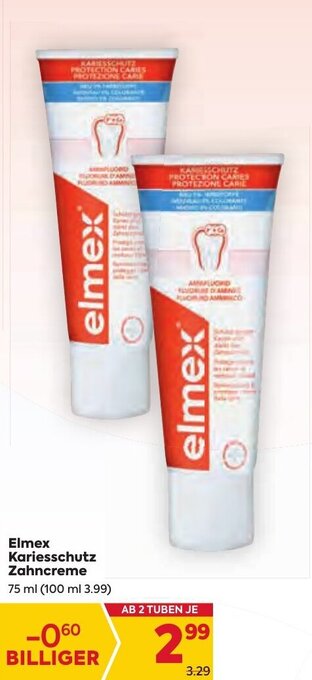 Billa Elmex Kariesschutz Zahncreme 75 ml Angebot