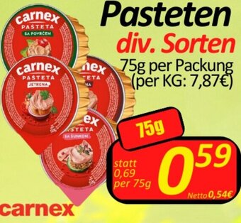 Wurstico Pasteten div. Sorten 75g per Packung Angebot