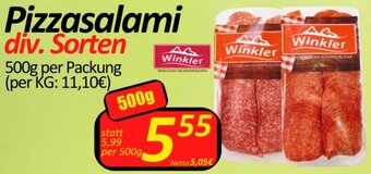 Wurstico Pizzasalami div. Sorten 500g per Packung Angebot