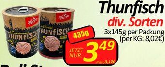 Wurstico Thunfisch div. Sorten 3x145 g Angebot