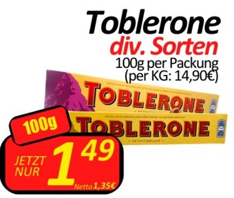 Wurstico Toblerone div. Sorten 100g per Packung Angebot