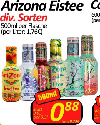 Wurstico Arizona Eistee div. Sorten 500ml per Flasche Angebot
