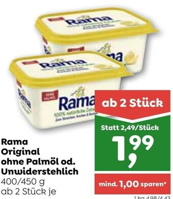ADEG Rama Original ohne Palmöl od. Unwiderstehlich 400/450 g Angebot
