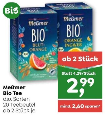 ADEG Meßmer Bio Tee diu. Sorten 20 Teebeutel Angebot
