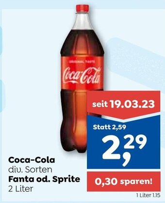 ADEG Coca-Cola div. Sorten Fanta od. Sprite 2 Liter Angebot