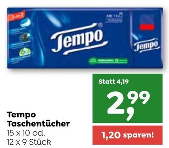 ADEG Tempo Taschentücher 15 x 10 od. 12 x 9 Stück Angebot