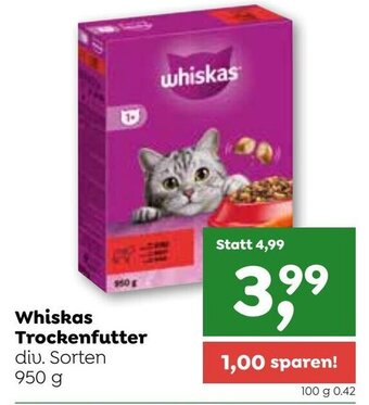 ADEG Whiskas Trockenfutter div. Sorten 950 g Angebot