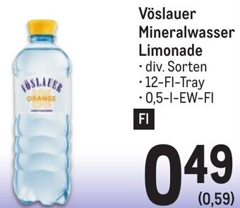 Metro Vöslauer Mineralwasser Limonade • 12-Fl-Tray Angebot