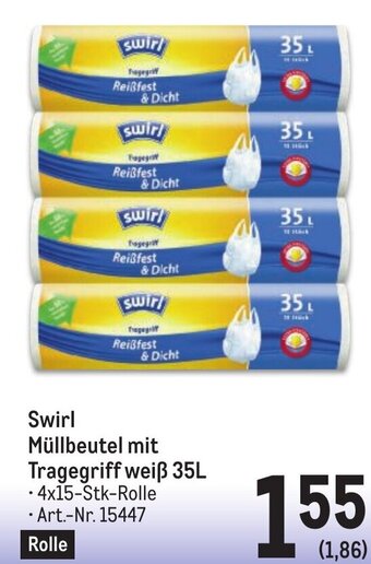 Metro Swirl Müllbeutel mit Tragegriff weiß 35L Angebot