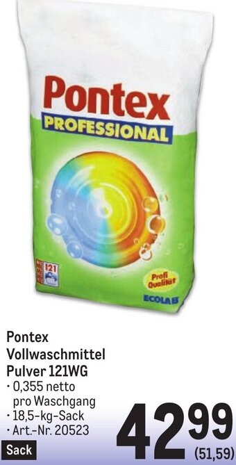 Metro Pontex Vollwaschmittel Pulver 121WG Angebot