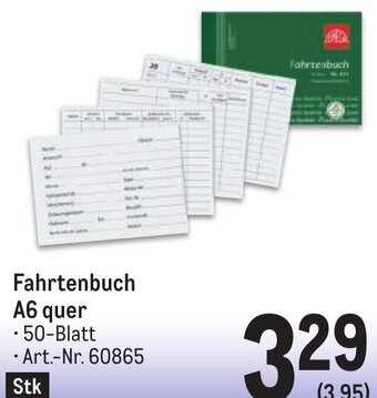 Metro Fahrtenbuch A6 quer Angebot